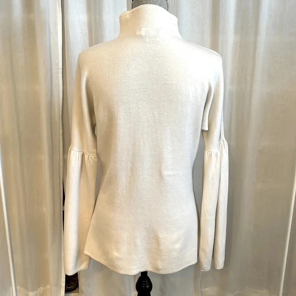 VINEYARD VINES Merino Wool Movk Neck Sweater Bell Sleeve, Size  M - Picture 4 of 9